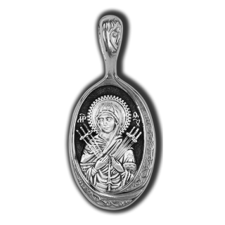 18248 Икона Божией Матери Умягчение злых сердец (Семистрельная). Образок.